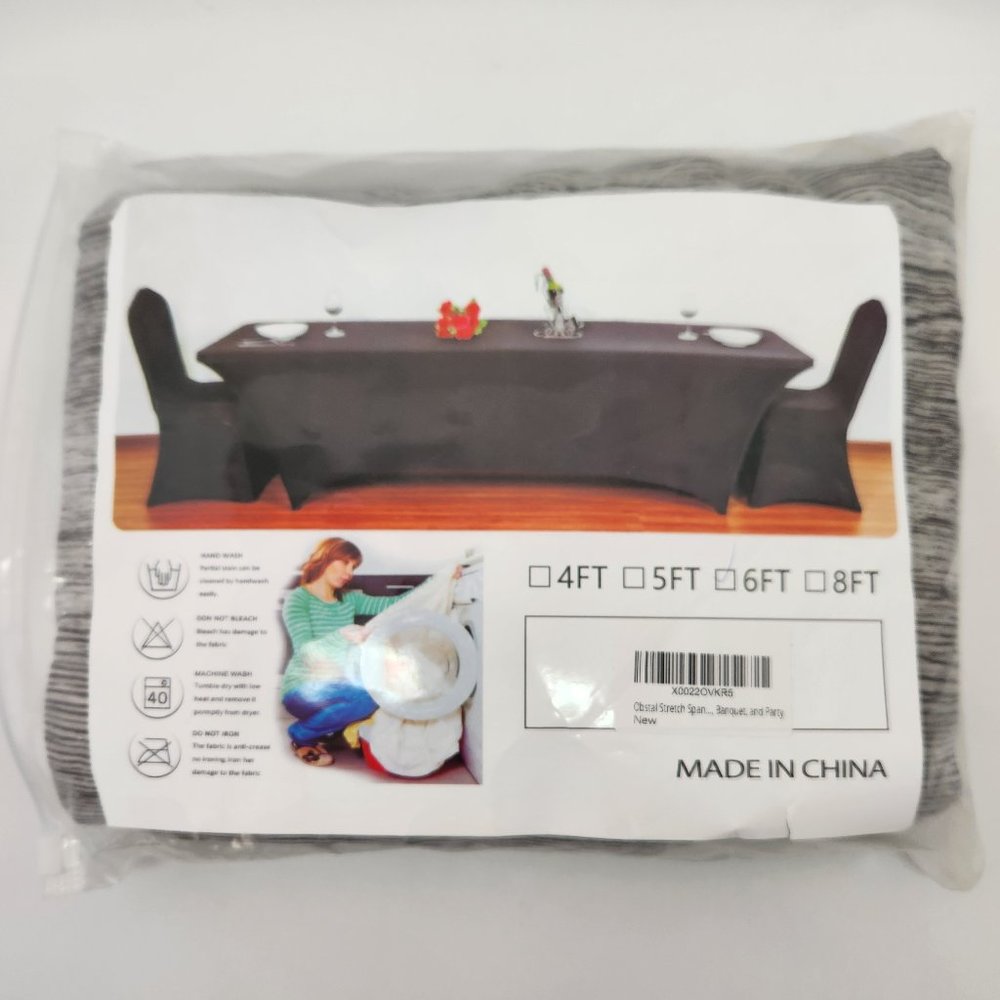 Obstal Stretch Spandex Tablecloth Cover for Standard Folding Tables